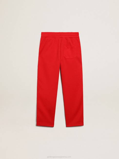Golden Goose niños joggers rojos con estrellas a los lados 6846882