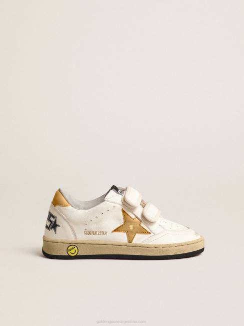 Golden Goose niños balón star young con estrella de piel metalizada dorada y refuerzo en el talón 6846874