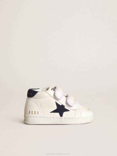 Golden Goose niños junio de napa con estrella de ante azul oscuro y refuerzo del talón 6846850