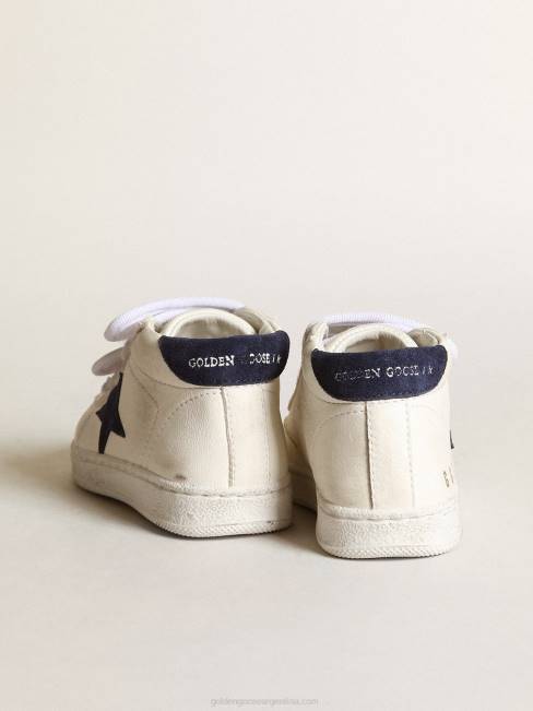 Golden Goose niños junio de napa con estrella de ante azul oscuro y refuerzo del talón 6846850