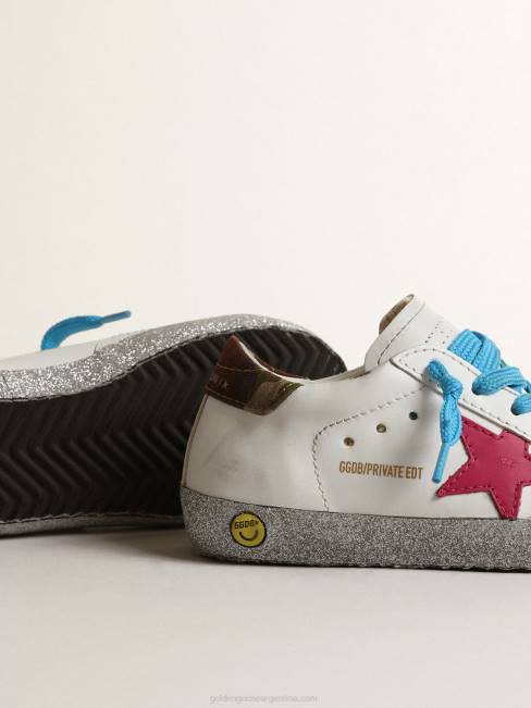 Golden Goose niños junior super-star ltd con estrella fucsia y zorro brillante 6846857