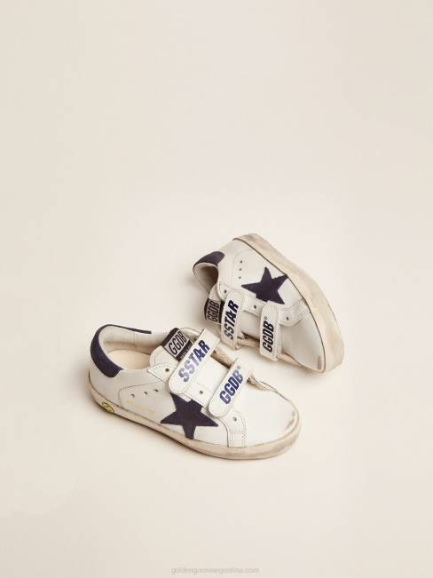 Golden Goose niños zapatillas old school con inserciones de ante azul oscuro 6846867