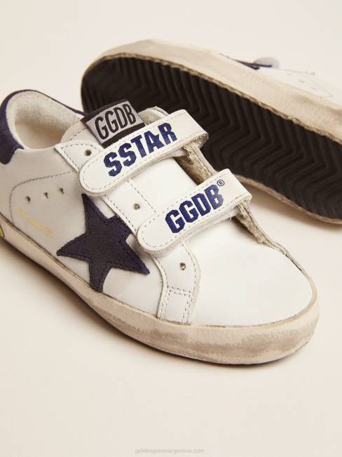 Golden Goose niños zapatillas old school con inserciones de ante azul oscuro 6846867