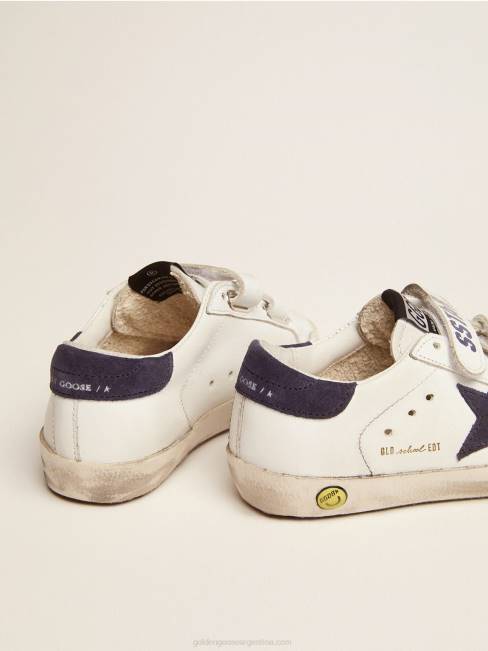 Golden Goose niños zapatillas old school con inserciones de ante azul oscuro 6846867
