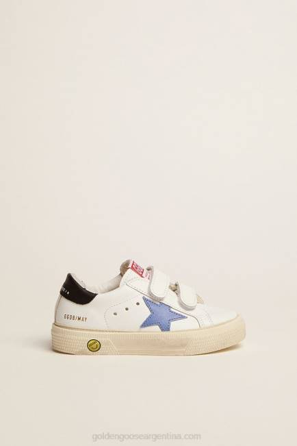 Golden Goose niños Juniors de la vieja escuela con estrella azul y lengüeta de talón azul oscuro 6846852