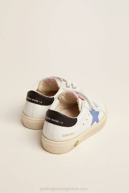 Golden Goose niños Juniors de la vieja escuela con estrella azul y lengüeta de talón azul oscuro 6846852