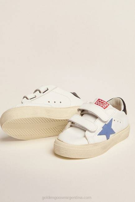 Golden Goose niños Juniors de la vieja escuela con estrella azul y lengüeta de talón azul oscuro 6846852