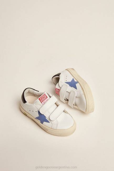 Golden Goose niños Juniors de la vieja escuela con estrella azul y lengüeta de talón azul oscuro 6846852